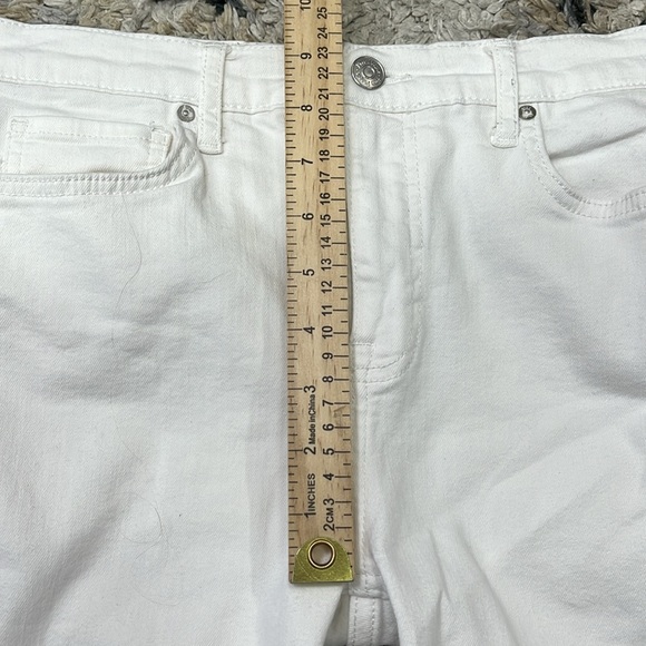 VGUC Free People High Rise Busted Knees White Distressed Skinny Jeans Size 29 - Picture 7 of 10